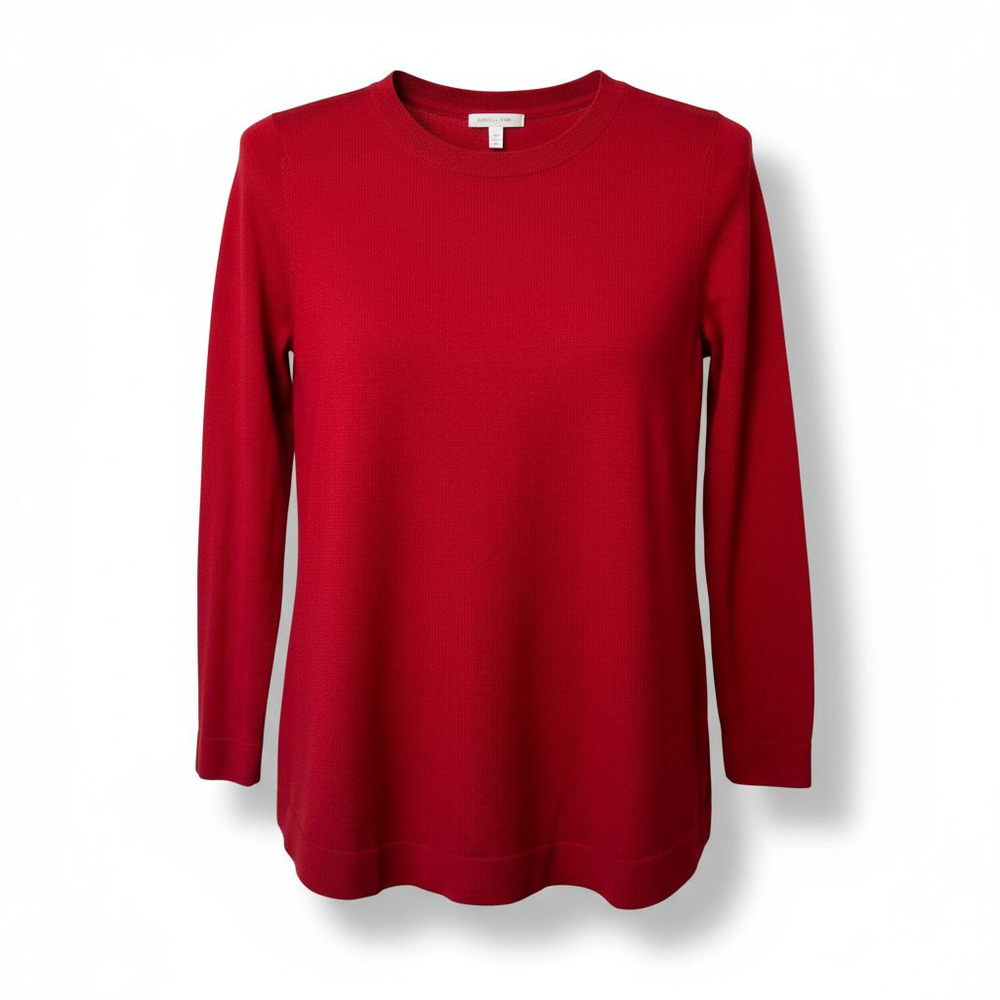 J. Jill Red Cotton Blend Crewneck Sweater – Size Small Petite